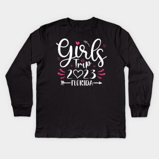 Girls Trip 2023 Shirt Weekend Summer Vacay Lover Girls Trip Kids Long Sleeve T-Shirt